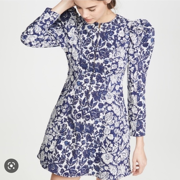 Floral Mini Denim Dress - Picture 4 of 17